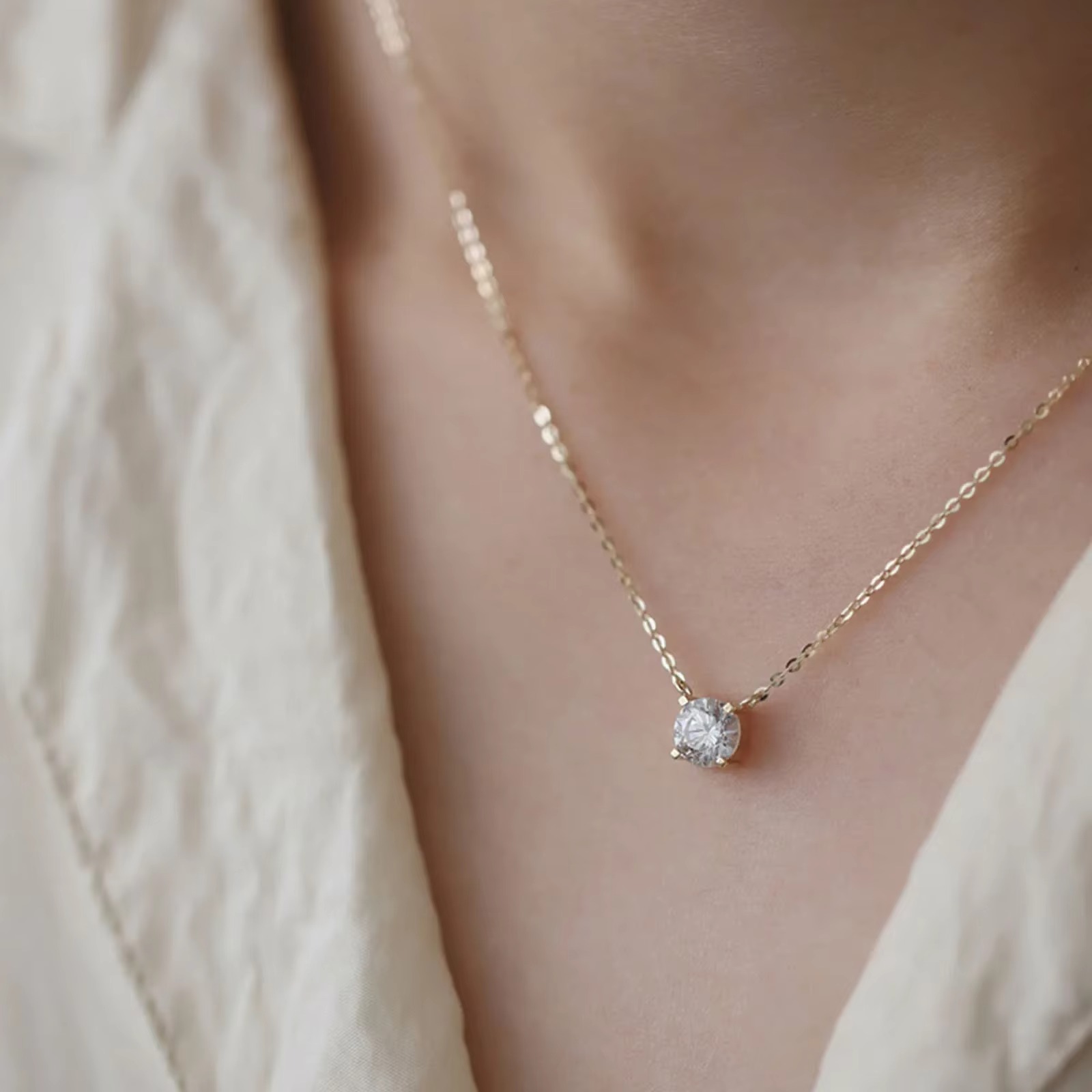 Necklace Versatile Single Sparkling Zircon 