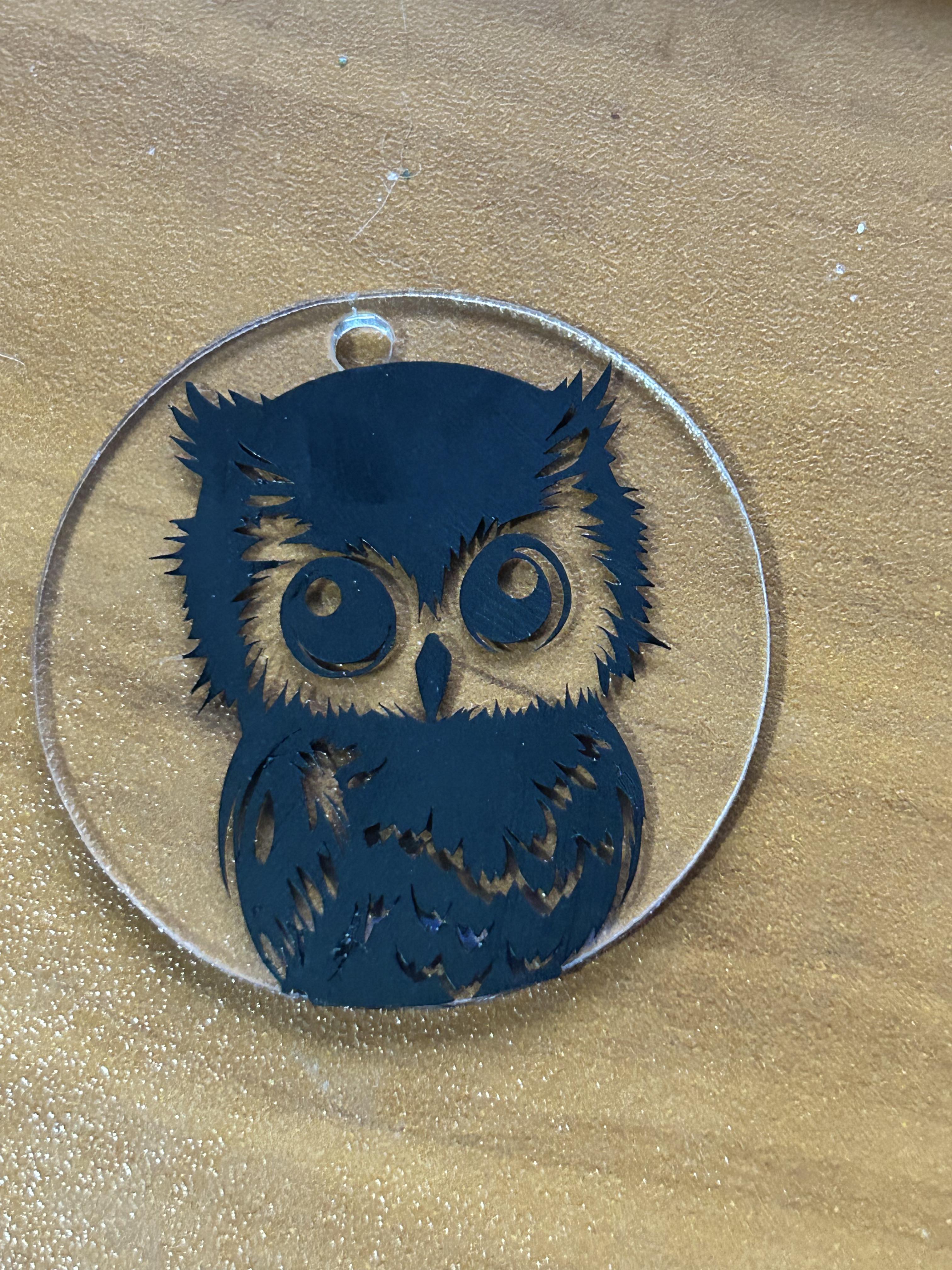 Owl Engraved Or Vinyl Acrylic Keychain