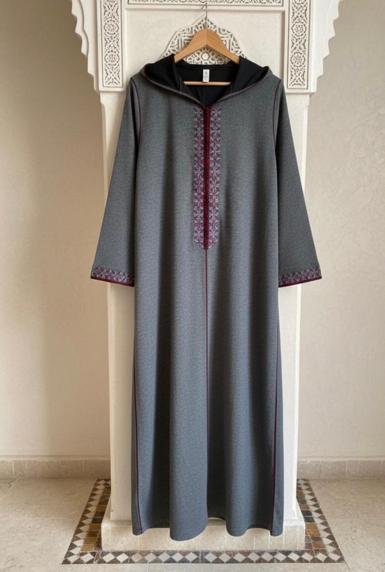 Djellaba traditionnelle grise