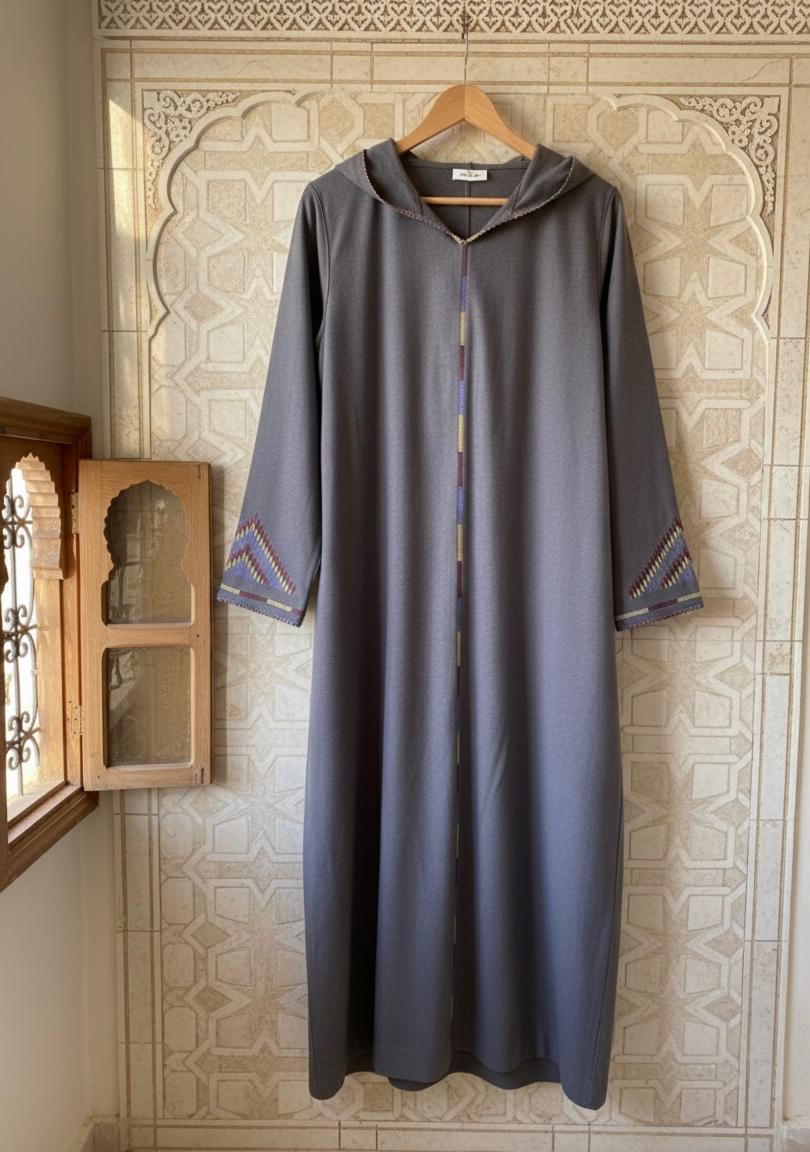 Djellaba traditionnelle grise