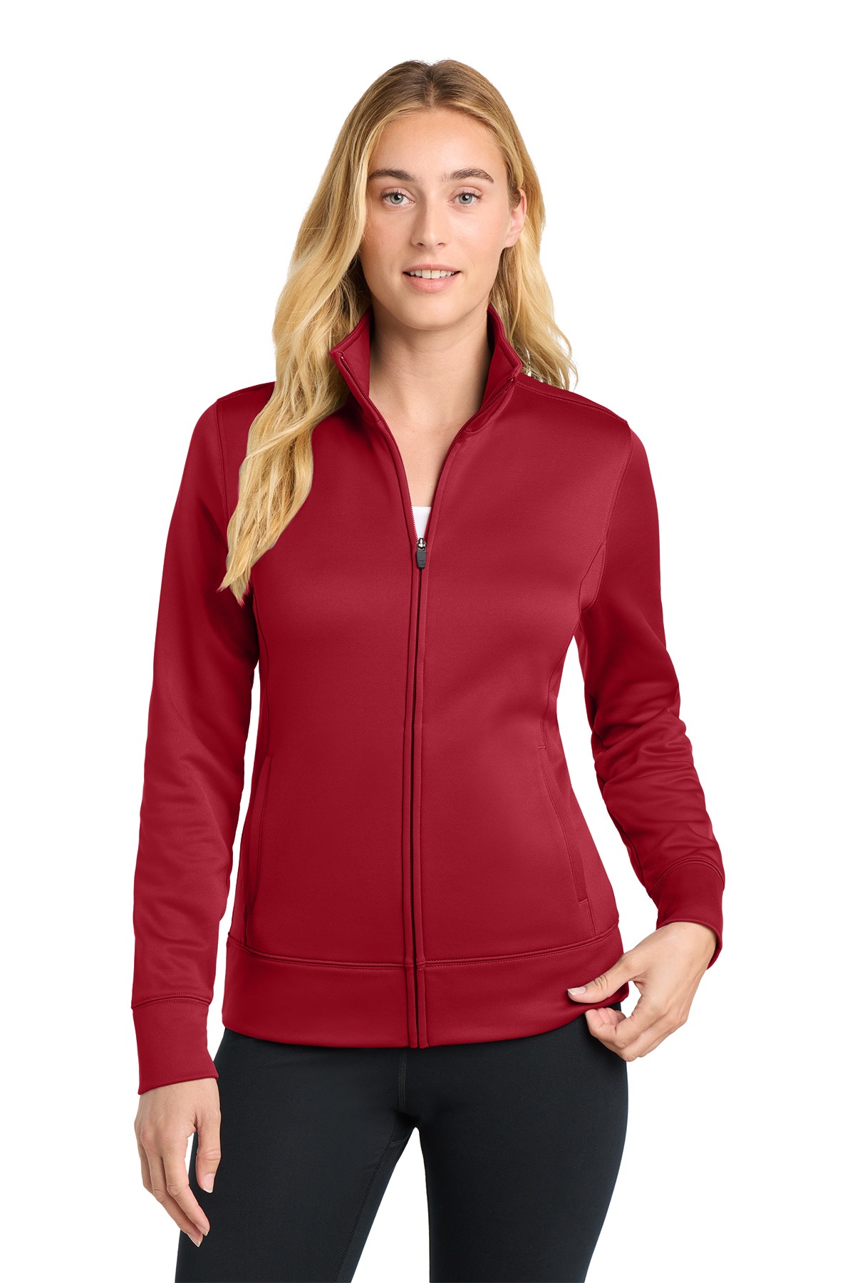 Women Red Full Zip Jacket