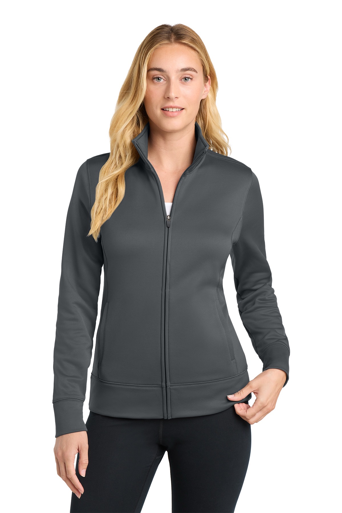 Women RN Embroidered Grey Jacket Full-Zipper