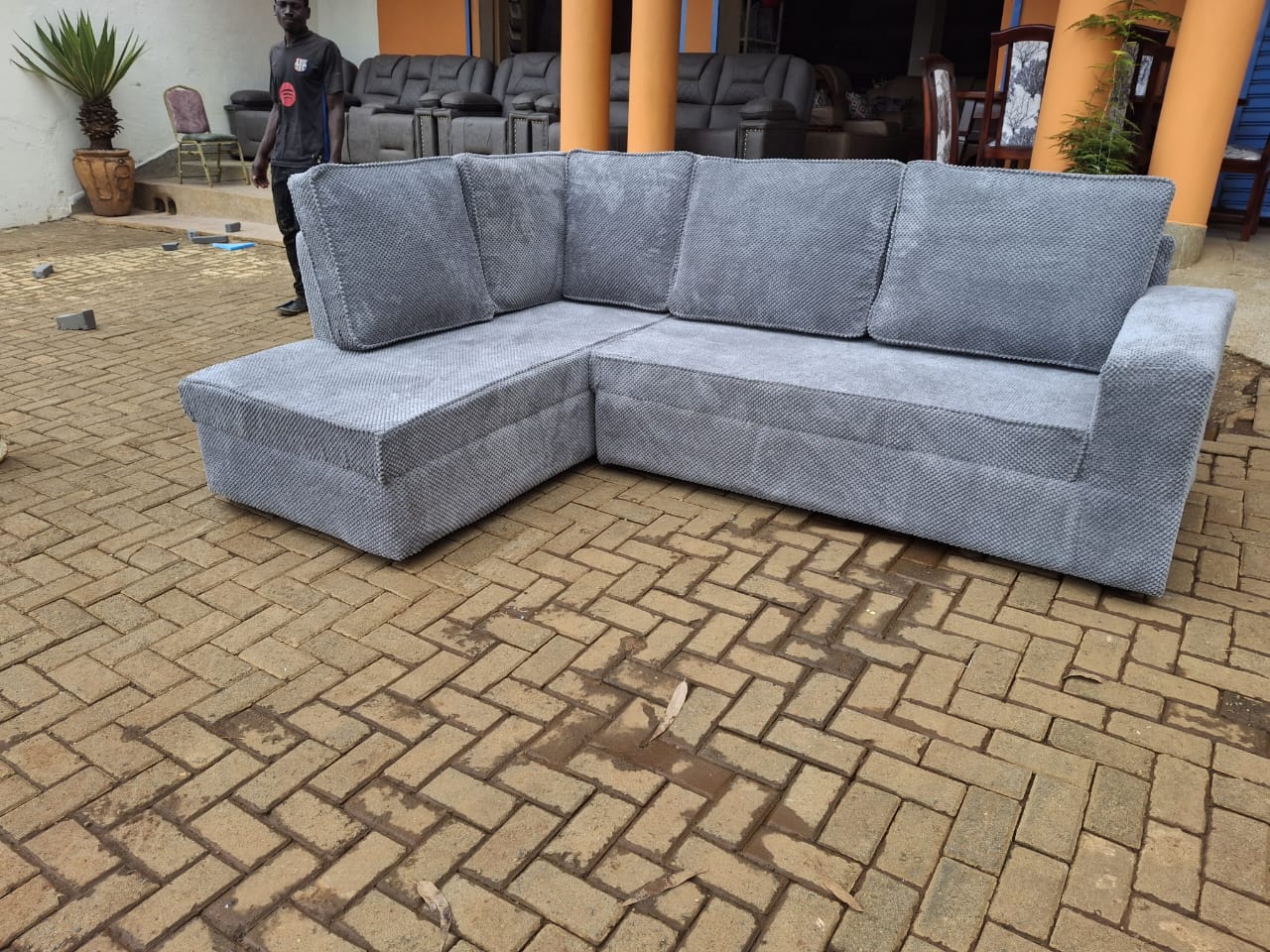Modern Gray L-Shaped Sofa