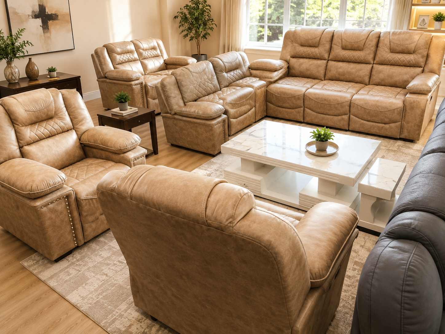 Luxury 7-Piece Recliner Sofa Set