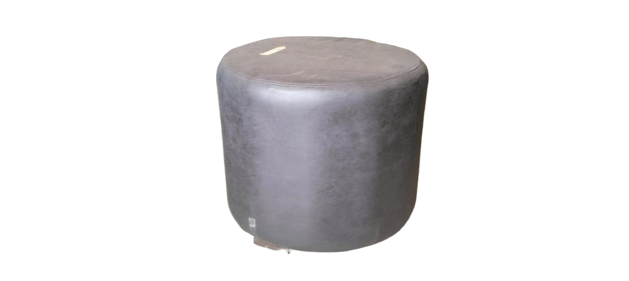 Round Black Ottoman