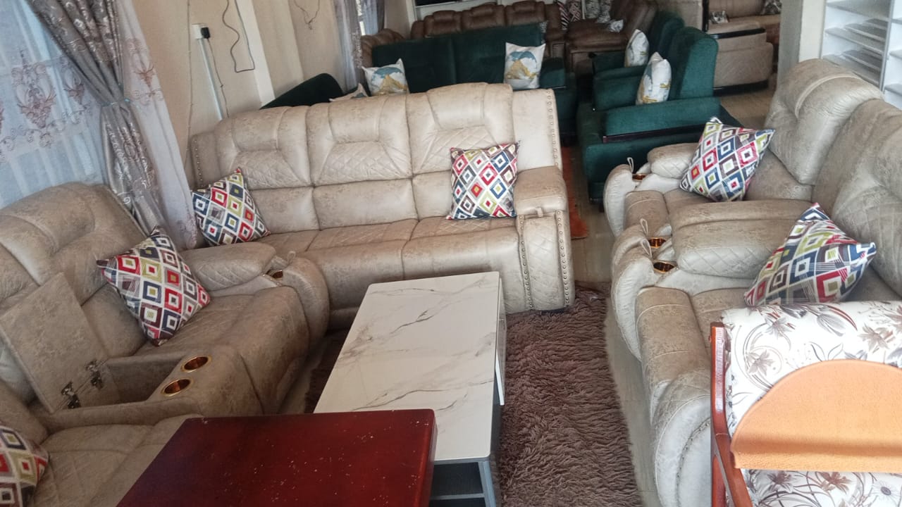 Luxurious Beige Sofa Set