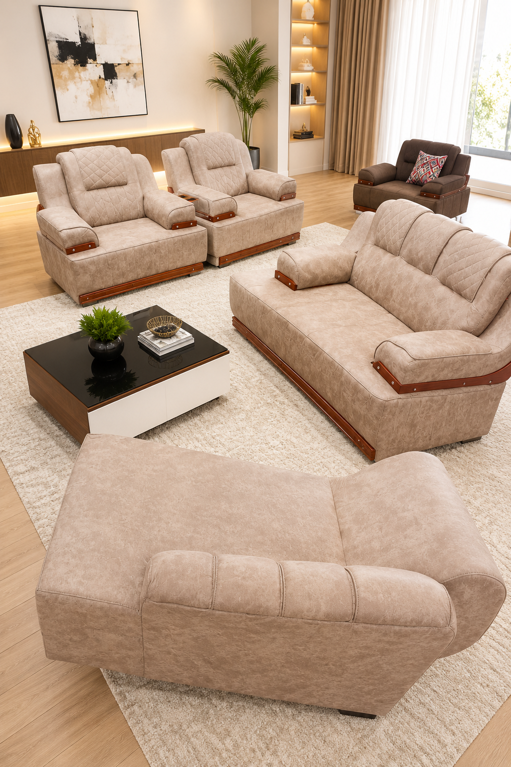 Luxurious 5-Seater Sofa Set