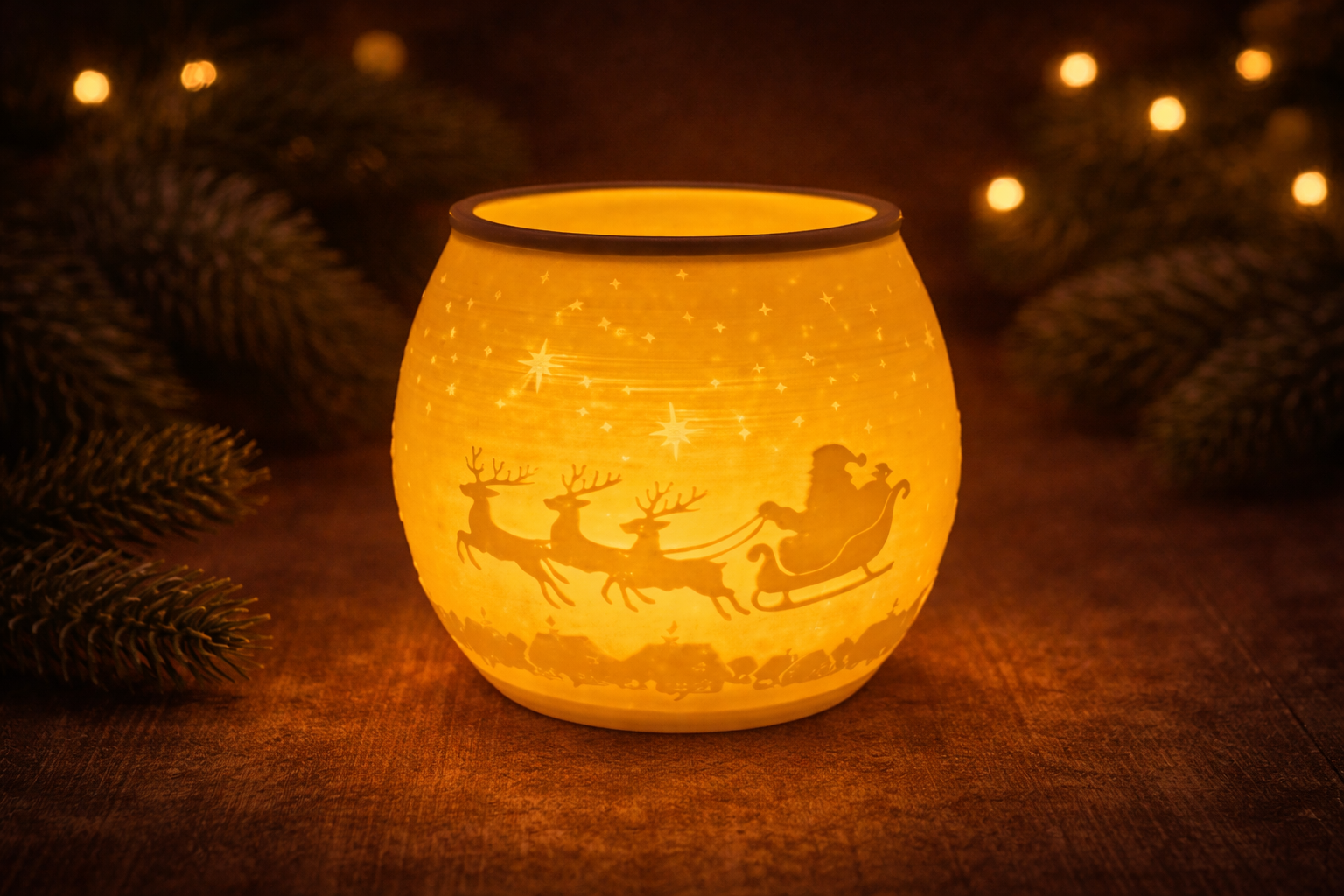 Ljuslykta – Santa’s Sleigh ✨