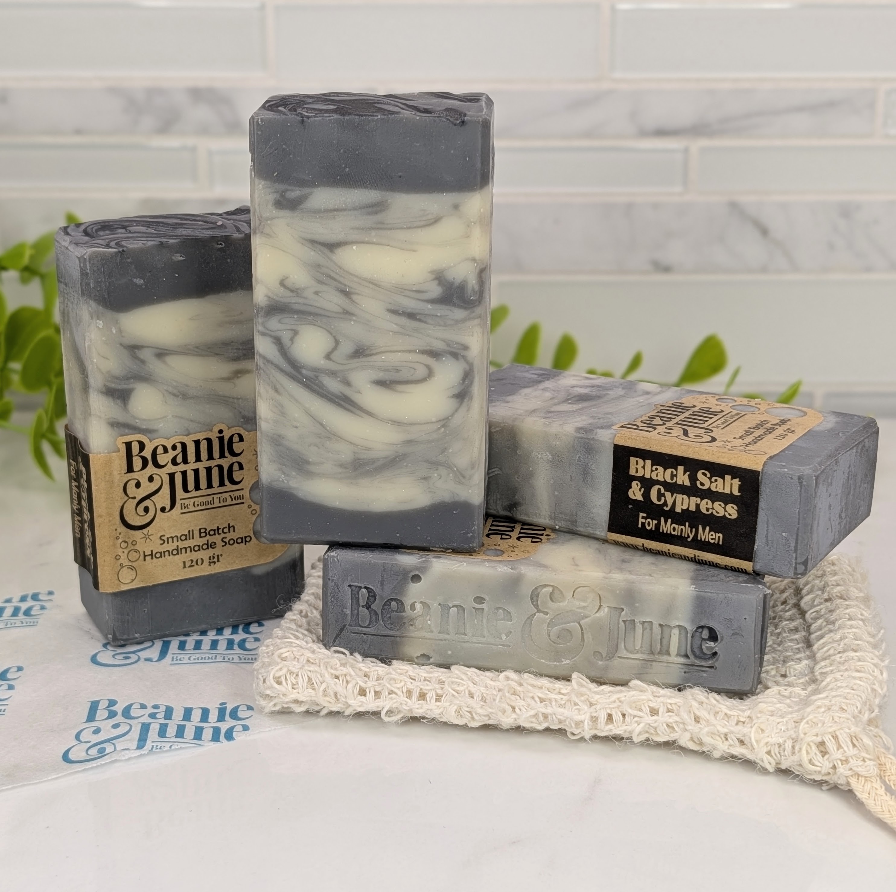 Black Salt & Cypress Handmade Soap