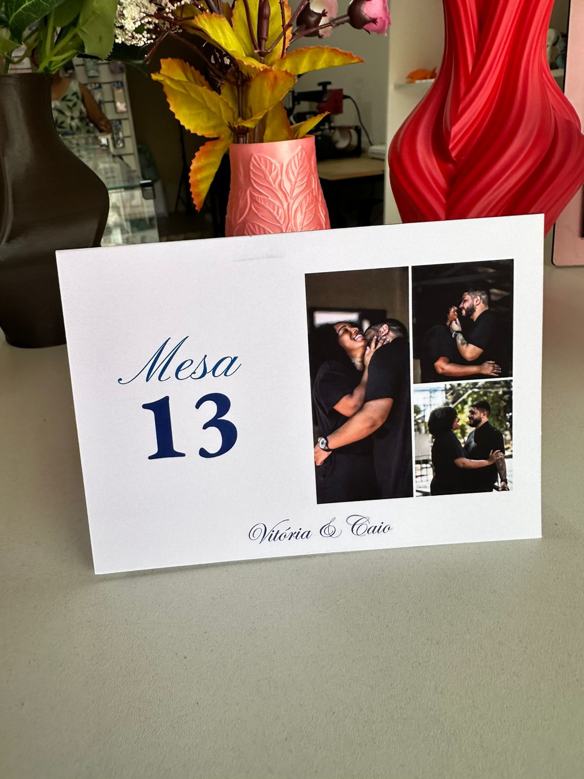 Placa de Mesa Personalizada para Casamento