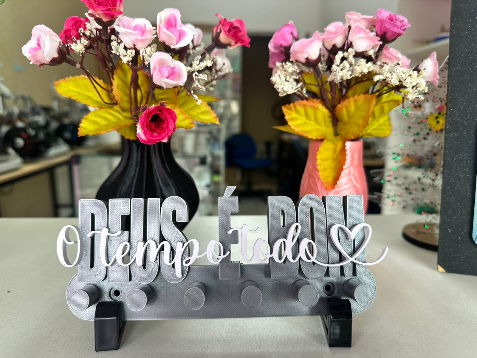 Porta Chave 'Deus é bom o tempo todo'