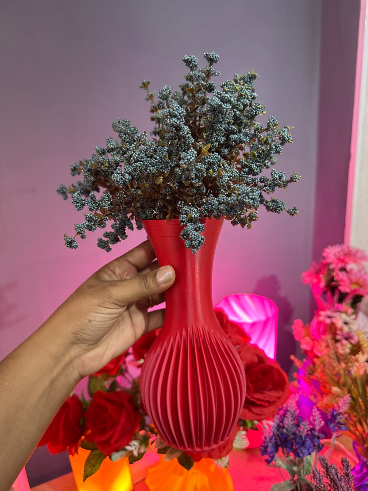 Vaso decorativo vermelho