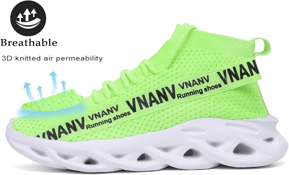 Men’s Fashion Walking Shoes Lightweight Breathable Sneakers – Mesh Knit Sock Sneakers for Gym, Casual, Running, Workout, Slip-On Sport Shoes