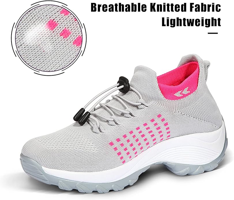 STUNAHOME Orthopedic Sneakers Breathable Women Walking Shoes Slip on Trainers Women's Comfortable Casual Ladies Athletic Shoe Thick Bottom