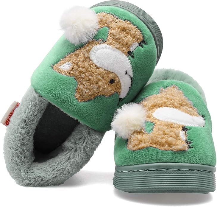 Centipede Demon Plush Warm Slippers for Girls Boys Kids Toddlers Winter Fur Lined Indoor House Home Shoes