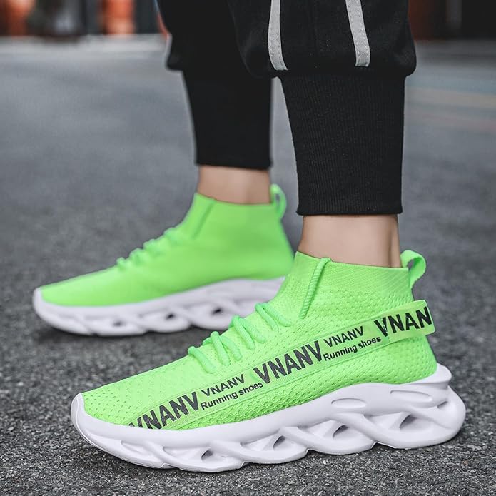 Men’s Fashion Walking Shoes Lightweight Breathable Sneakers – Mesh Knit Sock Sneakers for Gym, Casual, Running, Workout, Slip-On Sport Shoes