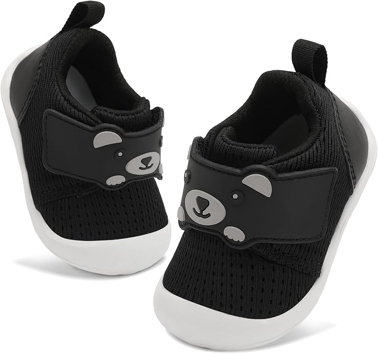 FEETCITY Baby Walking Shoes Wide Baby Shoes Boys Girls Infant Sneakers Crib Shoes Breathable Toddler Barefoot Shoes Slip On Shoes