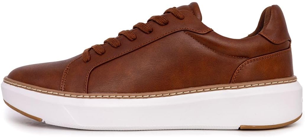 Nautica Men’s Casual Court Fashion Sneakers Classic Low-Top Lace-Up Shoes Comfortable Everyday Walking Style with Durable Outsole and Vegan Leather Upper