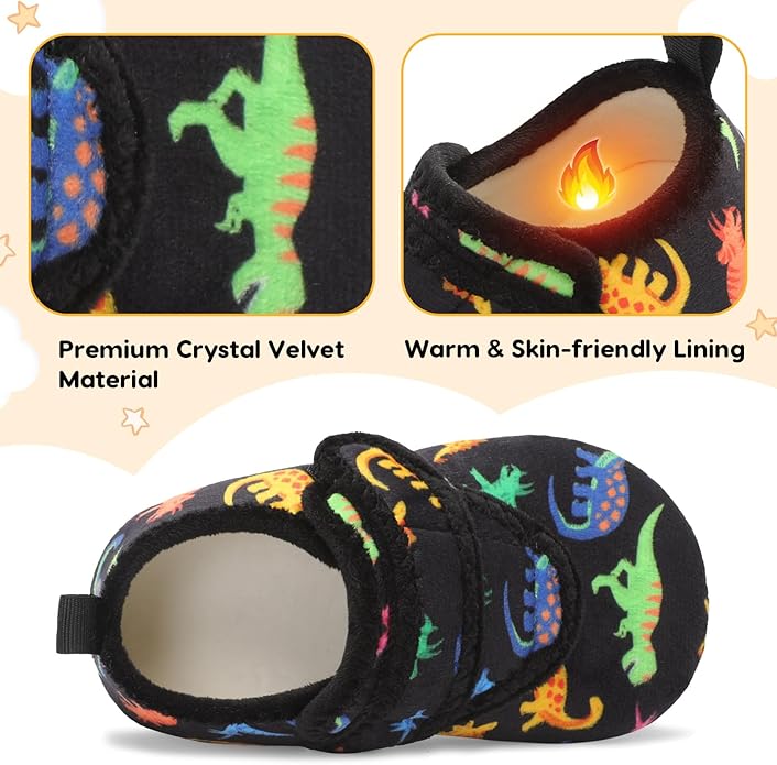 LeIsfIt Toddler Slippers Boys Girls House Shoes Soft Warm Kids House Slippers Slip on Cozy Bedroom Sock Shoes Non-slip Indoor Outdoor Slipper Shoe