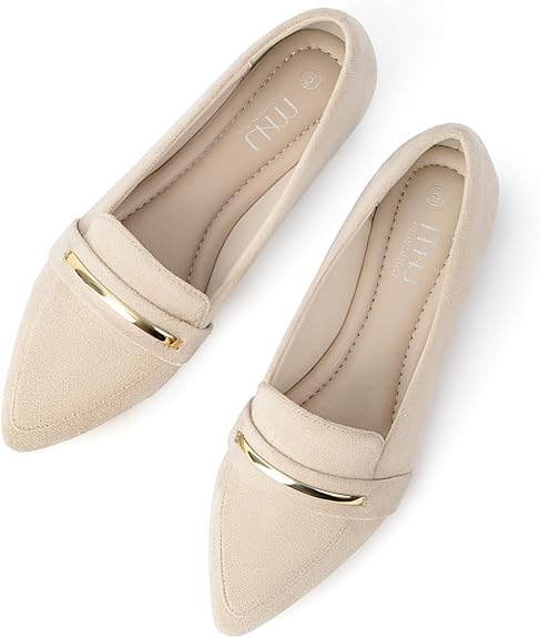 MUSSHOE Flats Shoes Women Pointed Toe Womens Flats Loafers