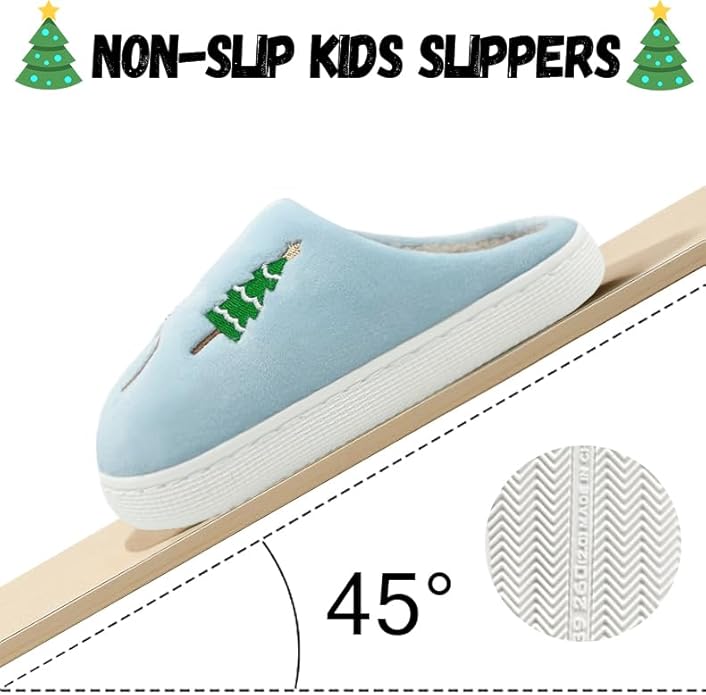 Kids Reindeer Slippers - Soft, Cozy, Non-Slip Indoor Shoes for Toddlers - Christmas Gifts for Boys & Girls