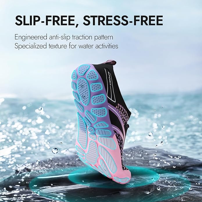 ATHMILE Hiking Barefoot Water Shoes for Women Men Beach Swim Aqua Pool River Quick Dry Athletic Wide Toe Outdoor Sport Kayaking Boating Rock Climbing Yoga Lake