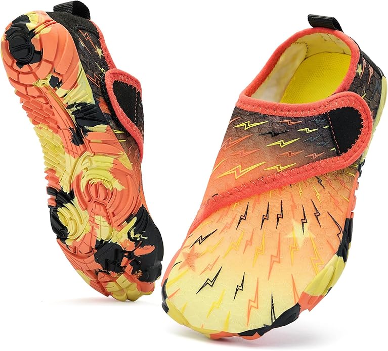 Kids Water Shoes Boys Girls - Wide Toe Box Quick Dry Barefoot Shoes Breathable Non Slip Aqua Athletic Sneakers for Swim Beach Pool Kayak Hiking Sand Walking Travel Essentials (Little Kid/Big Kid)