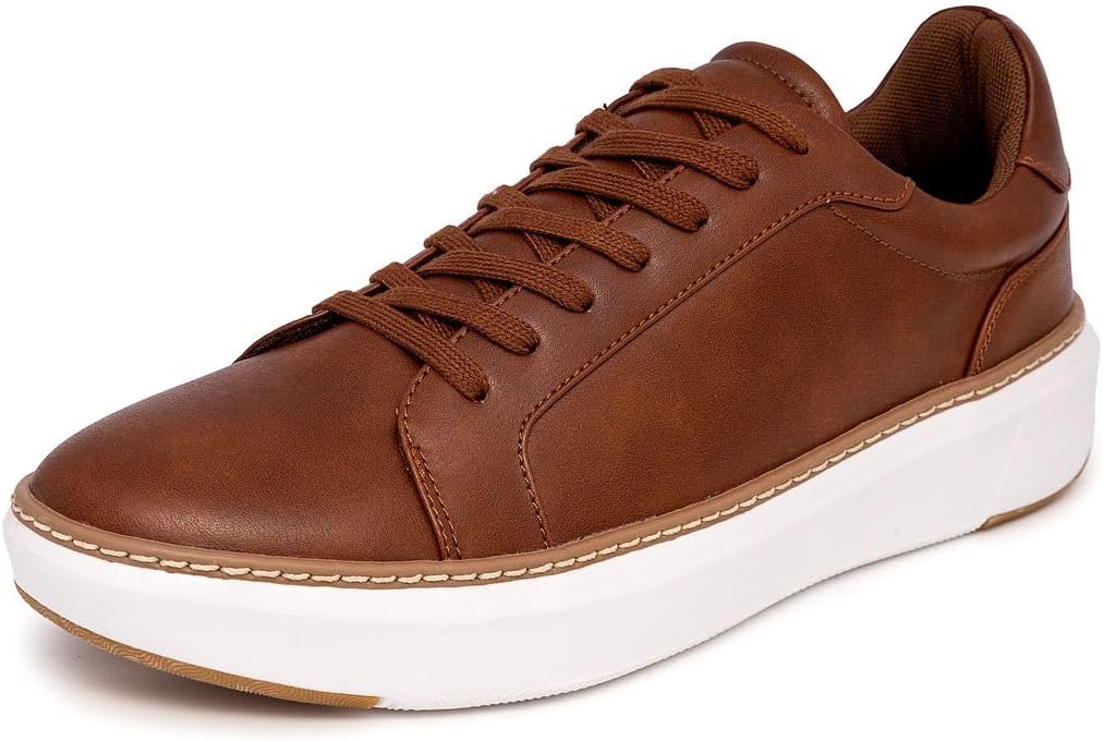 Nautica Men’s Casual Court Fashion Sneakers Classic Low-Top Lace-Up Shoes Comfortable Everyday Walking Style with Durable Outsole and Vegan Leather Upper