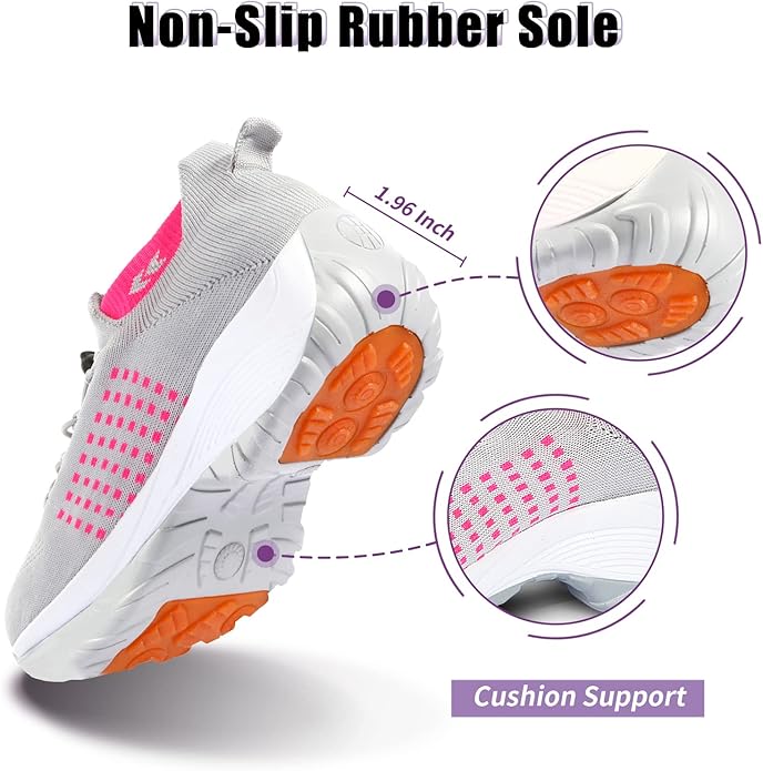 STUNAHOME Orthopedic Sneakers Breathable Women Walking Shoes Slip on Trainers Women's Comfortable Casual Ladies Athletic Shoe Thick Bottom