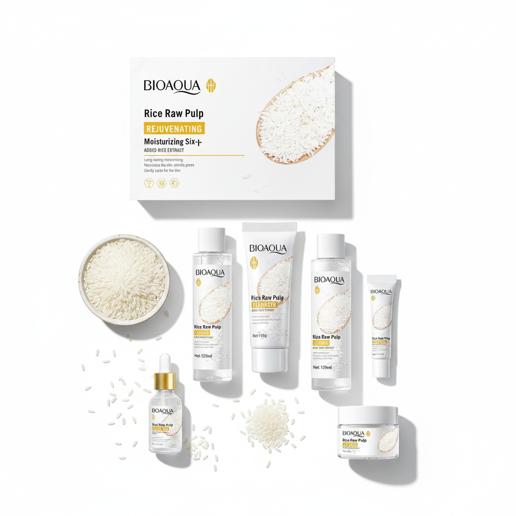 BIOAQUA Rice Raw Pulp Rejuvenating Six-Piece Skincare Set