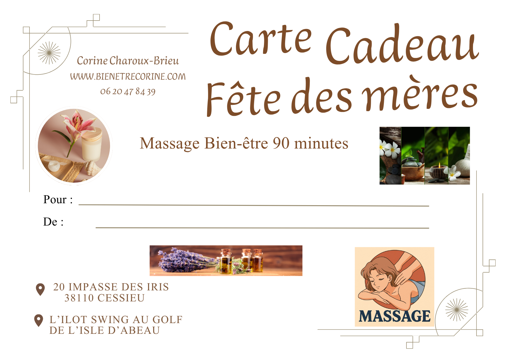 Carte Cadeau Massage intuitif 90 minutes