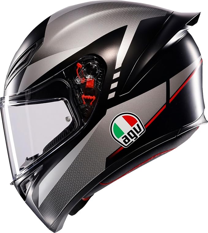 AGV K1 S Lap Motorcycle Helmet Matte Black/Gray/Red MD