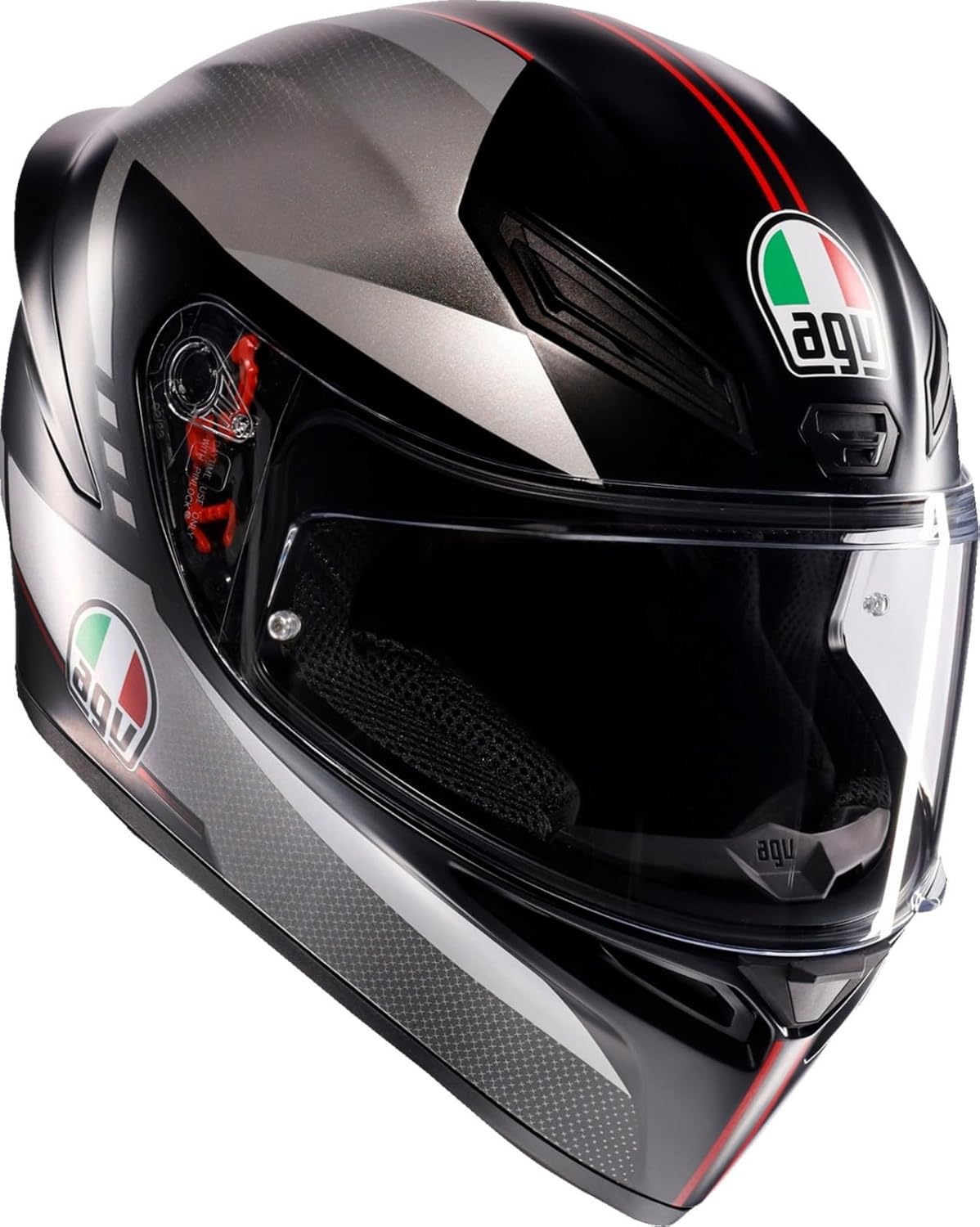 AGV K1 S Lap Motorcycle Helmet Matte Black/Gray/Red MD