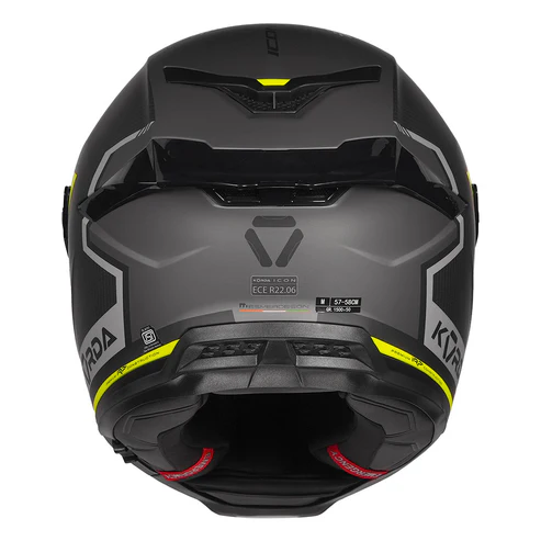 KORDA ICON LEMUR C MATT FLO YELLOW HELMET (Dual visor)