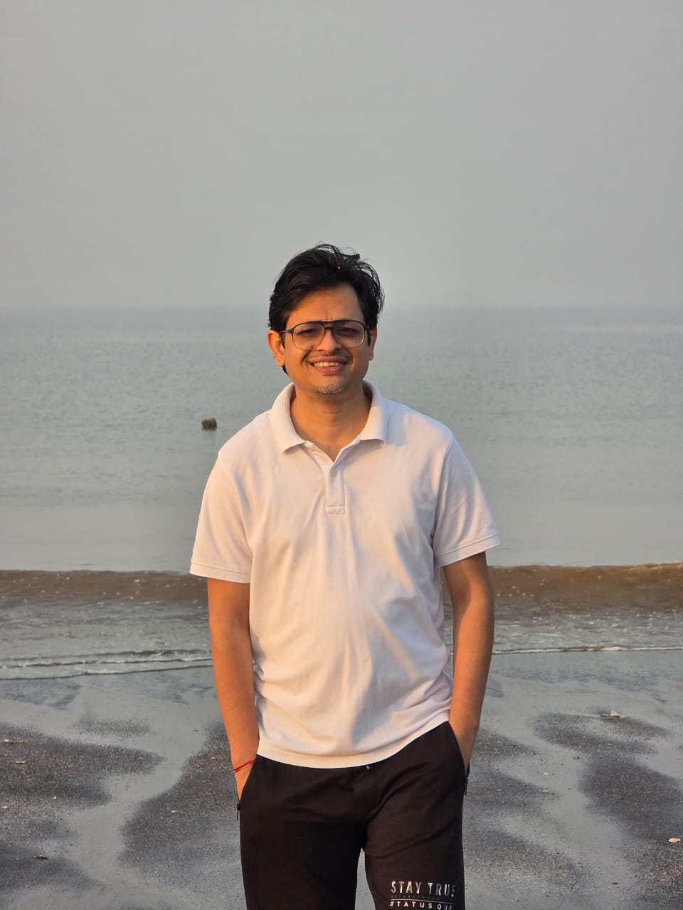 White Polo T-shirt with Collar