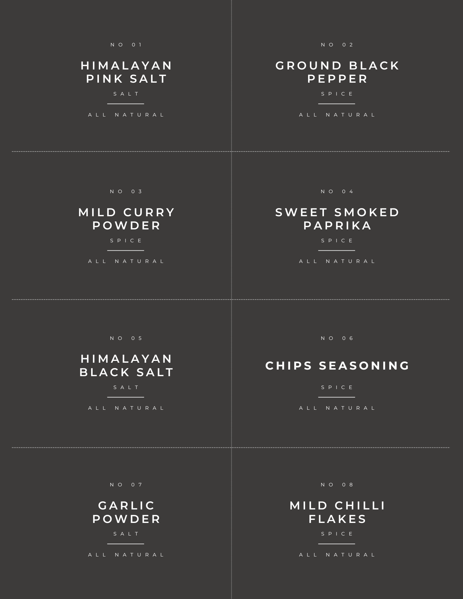 Spice jar labels pack of 20