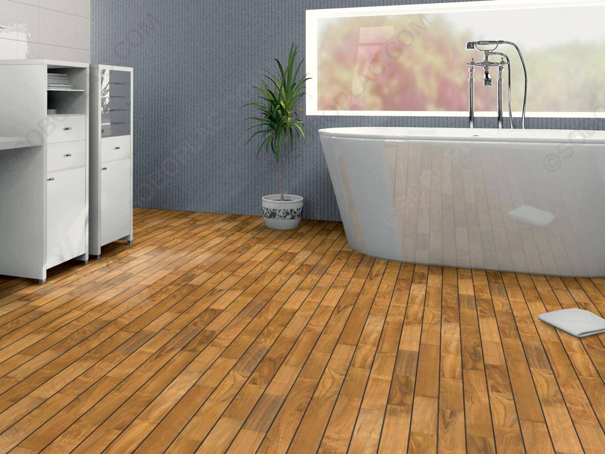 Parquet massif Teck Indo Brut double face PdB/GO0 - 12x90x300-1200