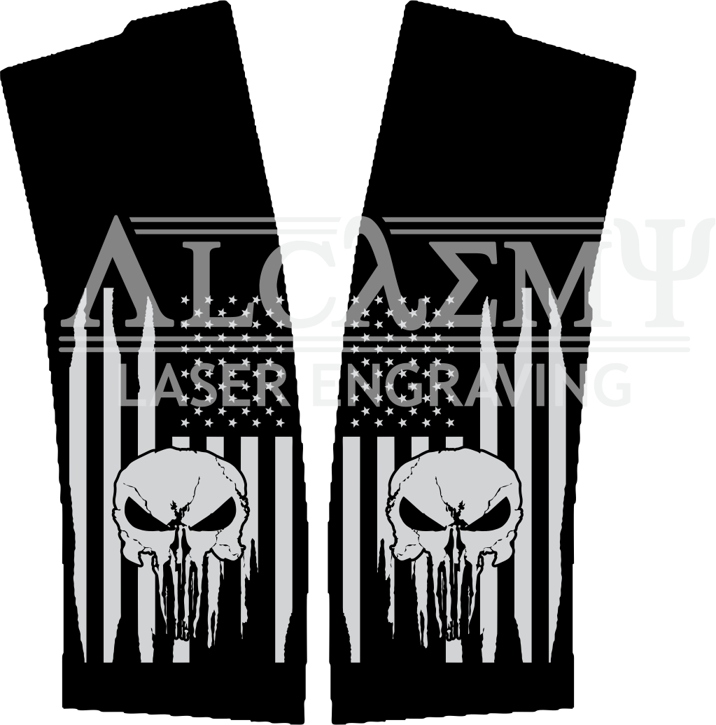 Punisher/Flag Skull Laser Engraved Magpul® PMAG®