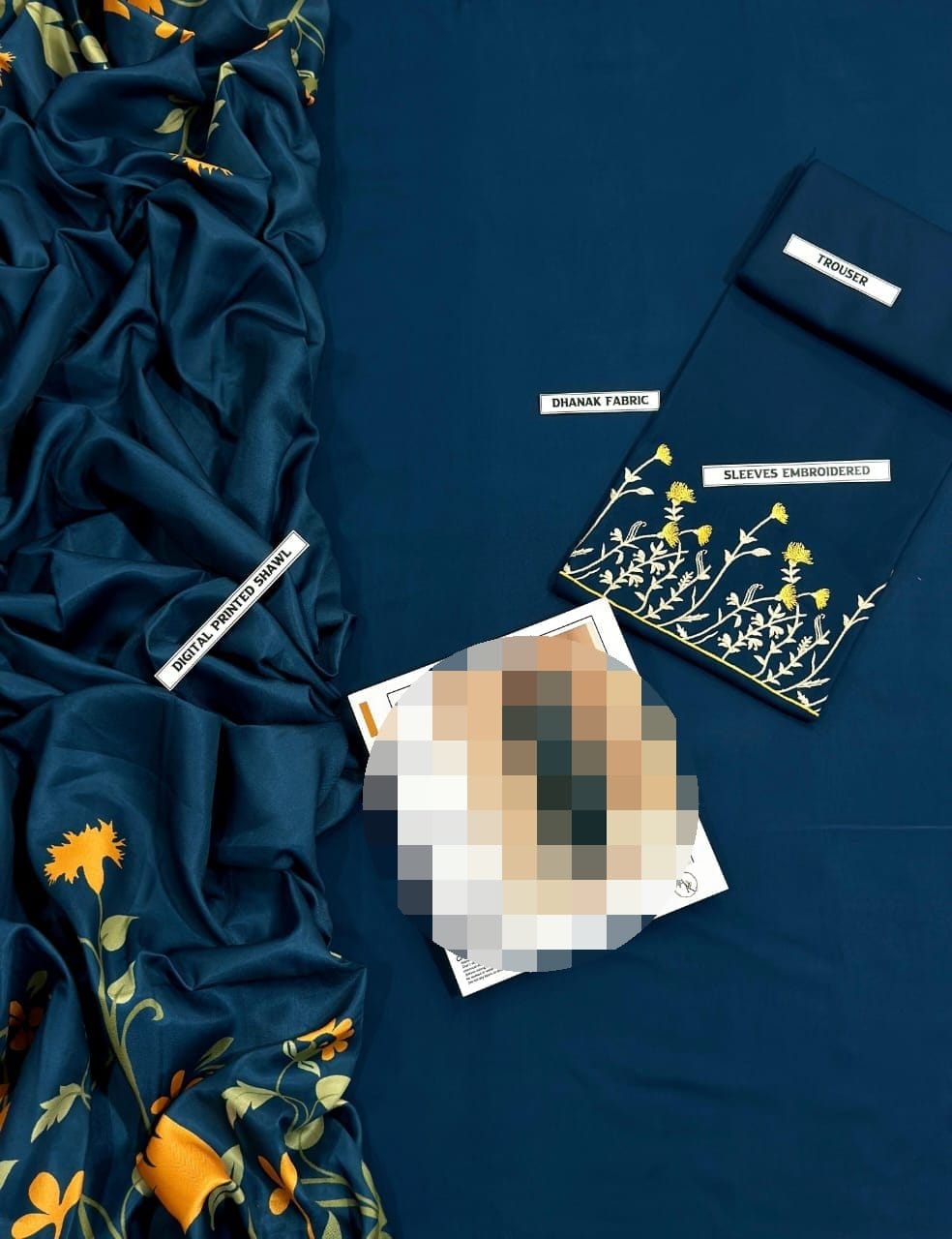 3 PCS Embroided Dhanak