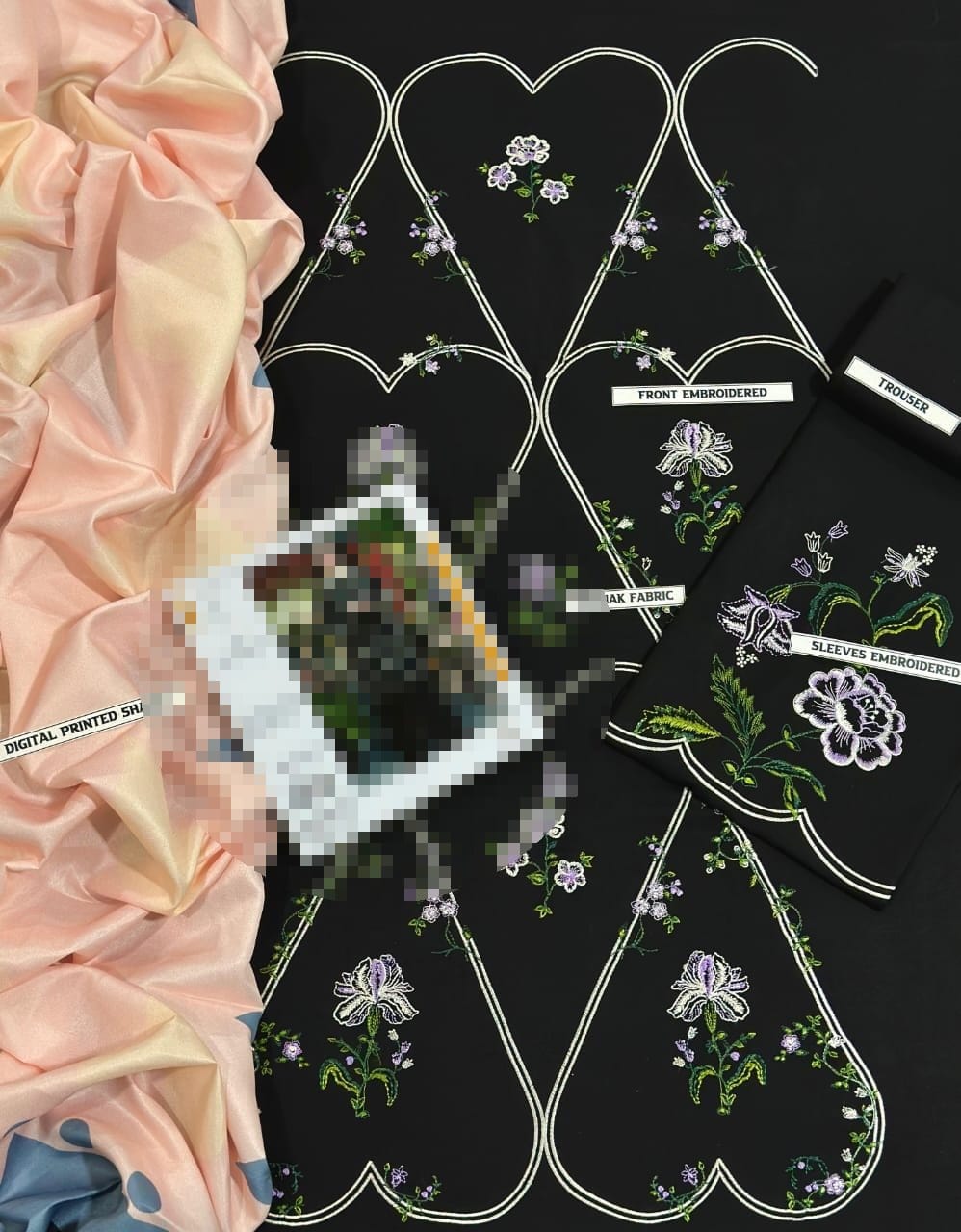 3 PCS Embroided Dhanak