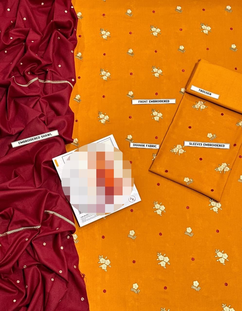 3 PCS Embroided Dhanak