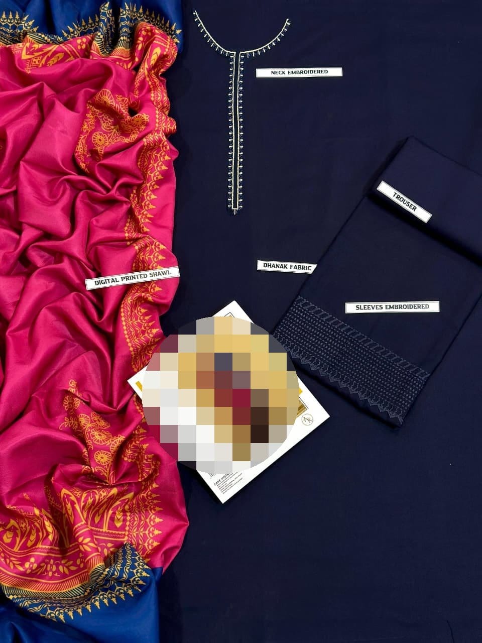 3 PCS Embroided Dhanak