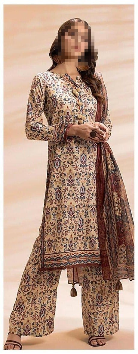 3 PCS Unstiched Printed Linen