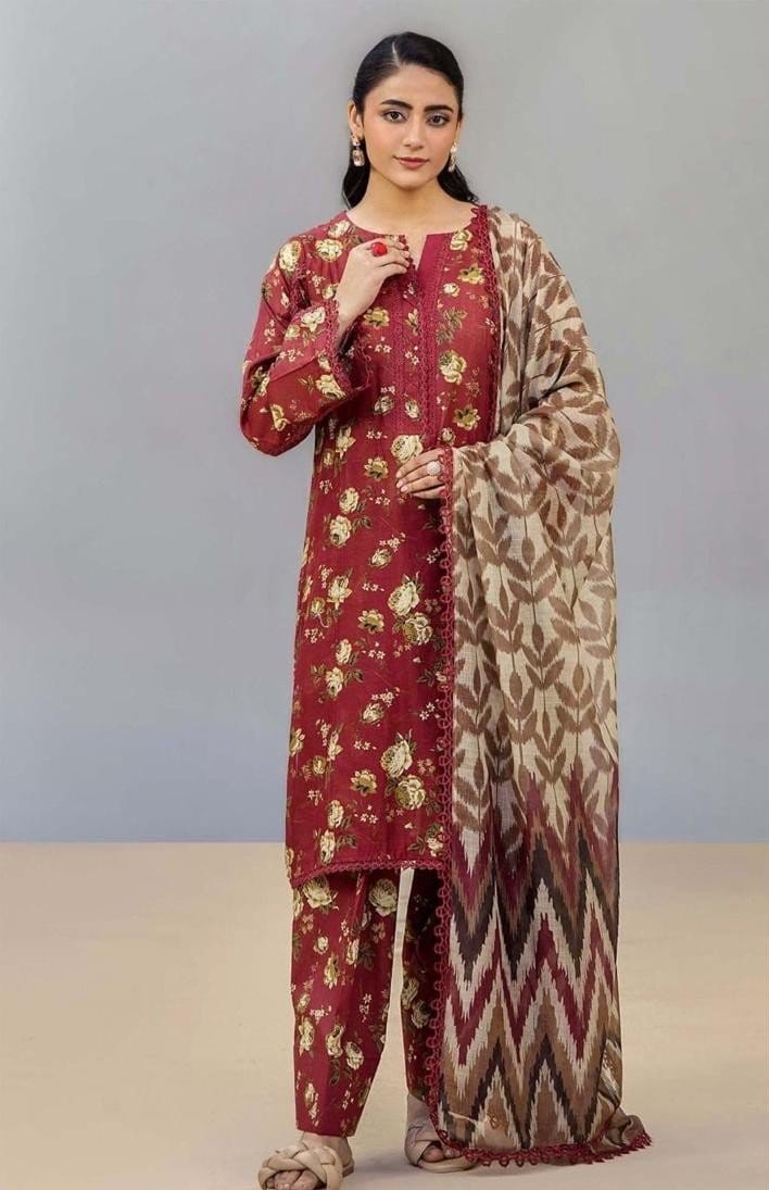 3 PCS Unstiched Printed Linen