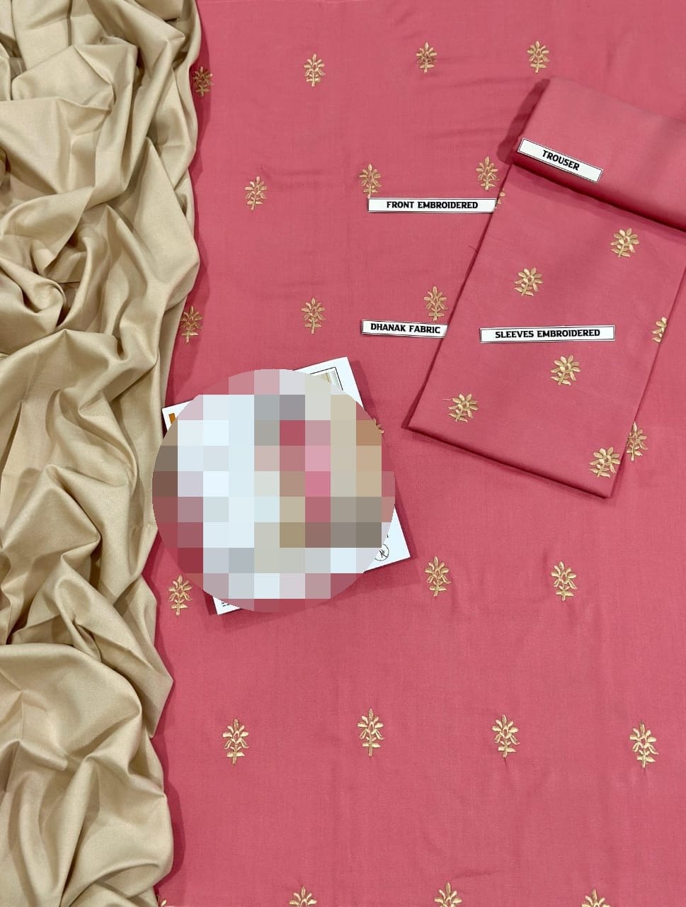 3 PCS Embroided Dhanak