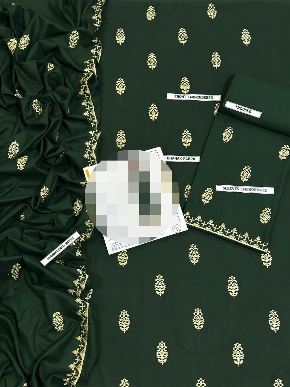 3 PCS Embroided Dhanak