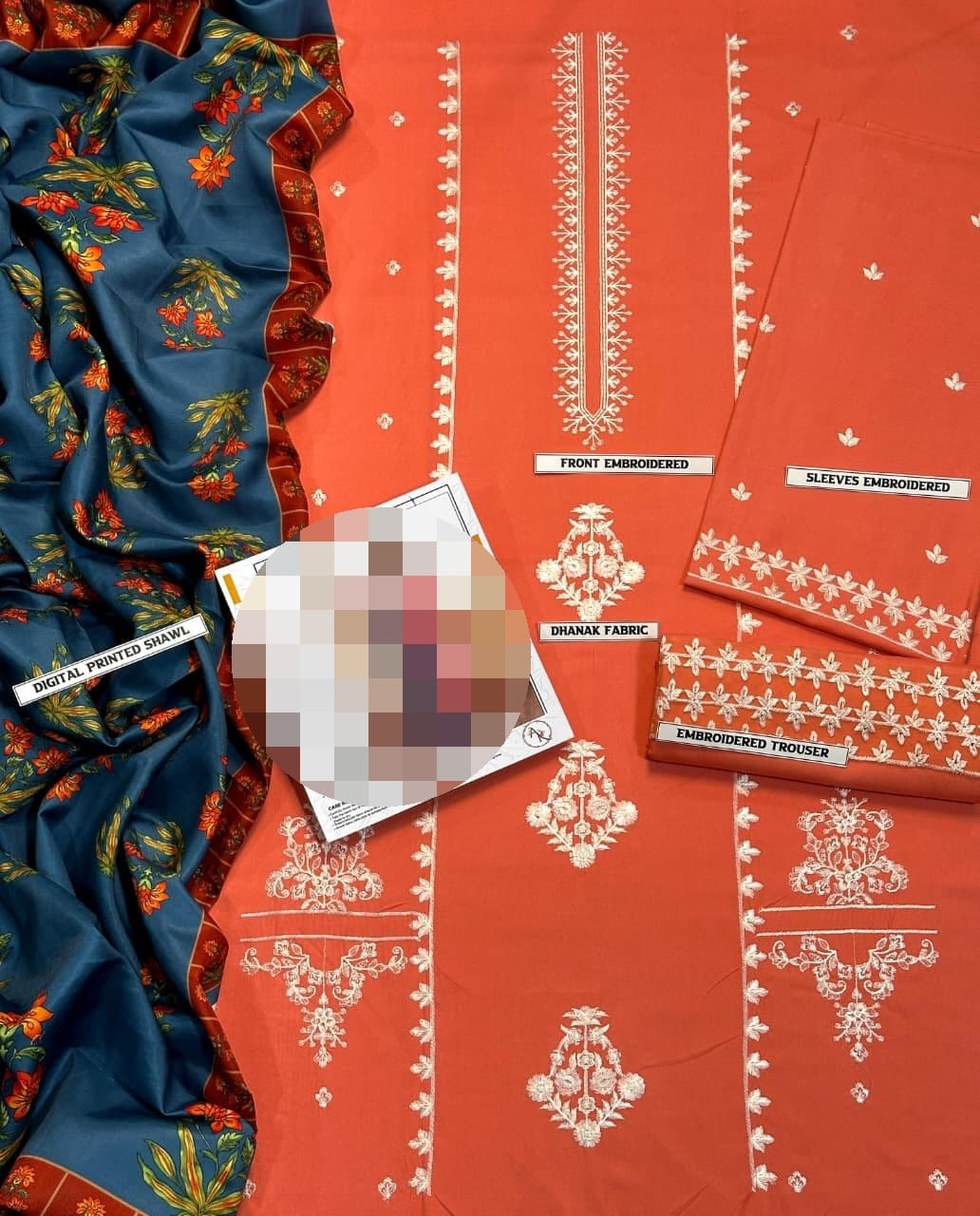 3 PCS Embroided Dhanak