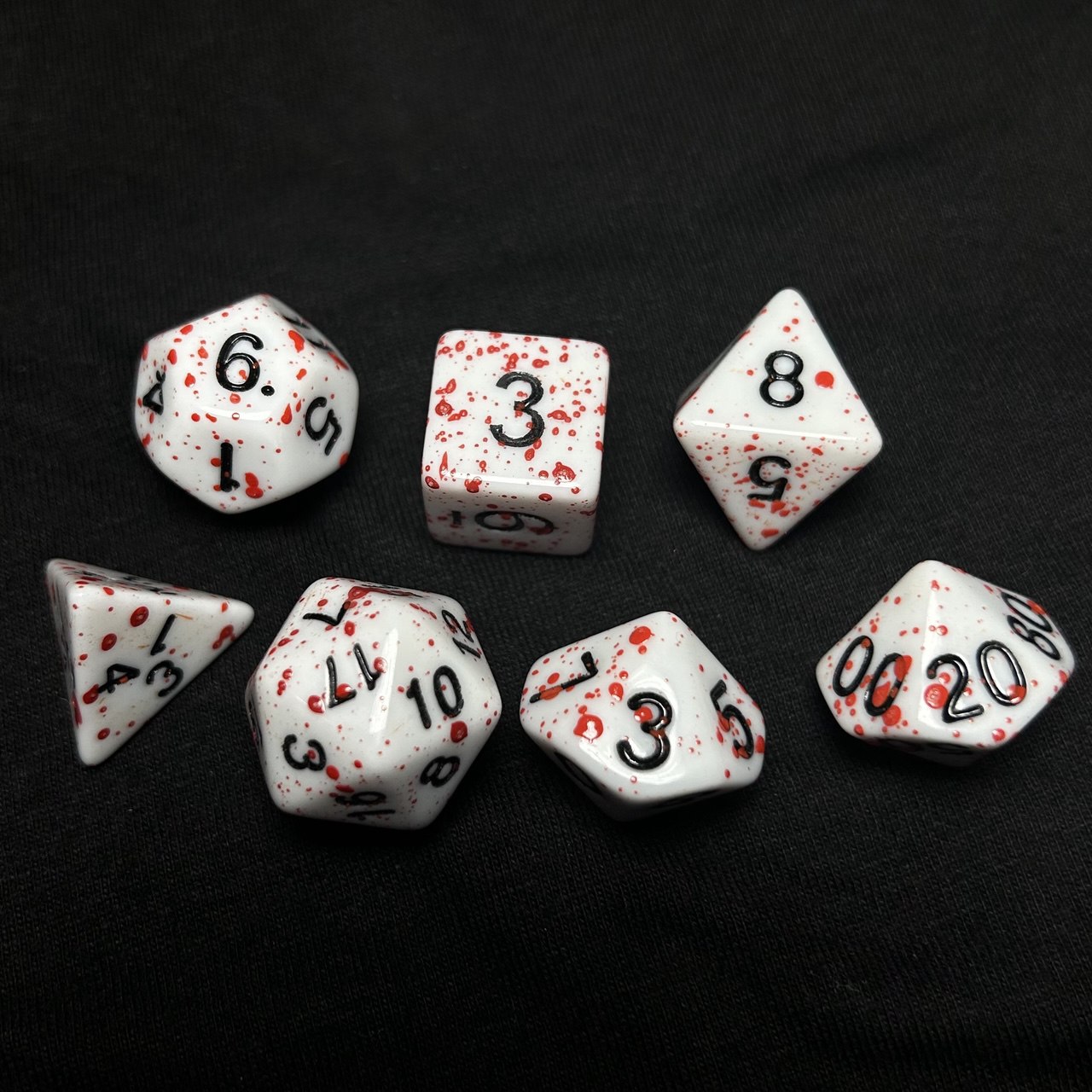 Set de dados de rol sangrientos Blancos