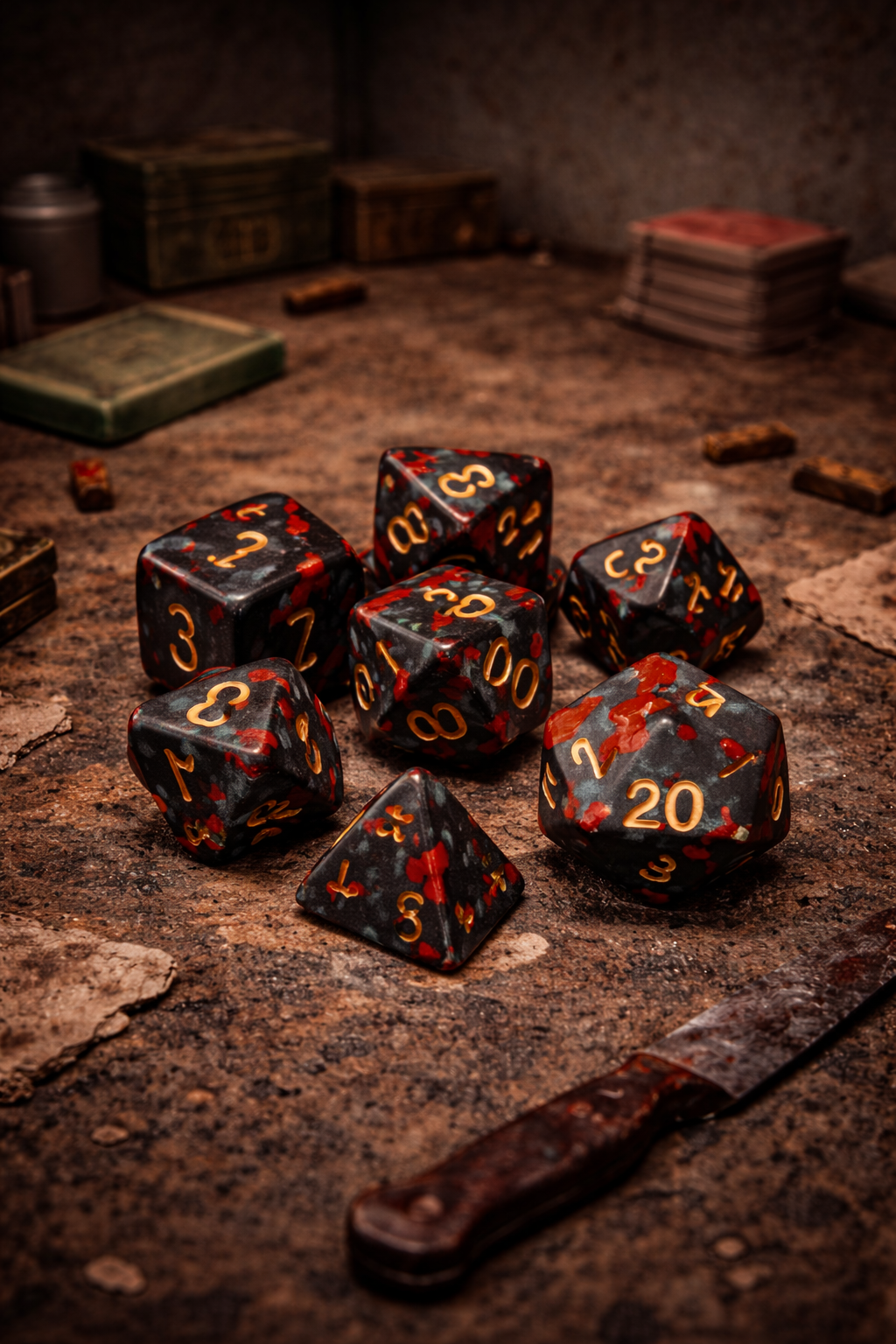 Set de dados de rol Negros con sangre