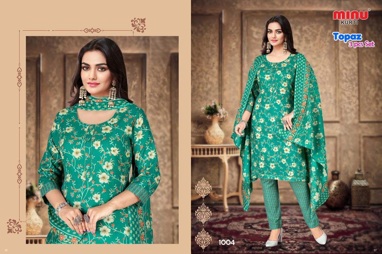 Green Floral Kurti Set